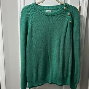 J. Crew Green Button-Accent Women's Sweater